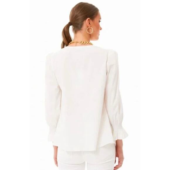 TUCKERNUCK Pomander Place White Easton Blouse Size Medium - Picture 2 of 8